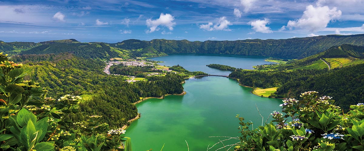 The lakes of Sete Cidades on Sao Miguel, The Azores, Portugal